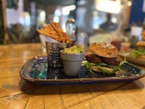 BBQ Lentil burger ❤️  at The Glass Strawberry  in Doncaster