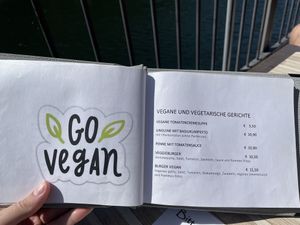 Dedicated veggie section in the menu at Restaurant am Piburger See in Oetz