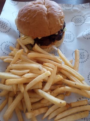 Vegan smash burger at Bakehouse Born and Bread in Ulverston