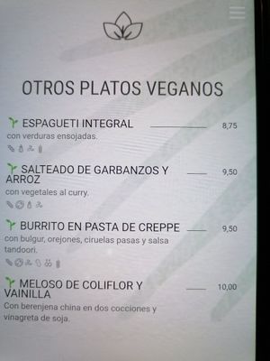 Vegan dishes at Torreón in Benicassim
