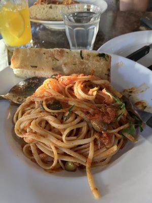 Linguine alla puttanesca   at Olivia Zachariasbryggen in Bergen