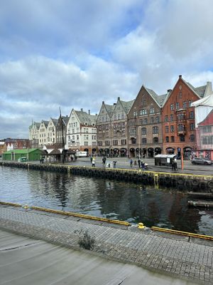 View from window seats   at Olivia Zachariasbryggen in Bergen