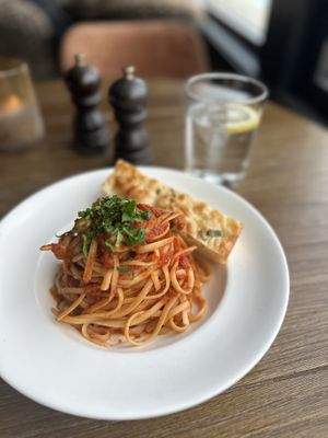 Really good pasta puttanesca   at Olivia Zachariasbryggen in Bergen