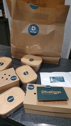 recyclable packaging at Dhalings Kitchen in Birmingham