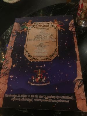 Back of Menu at Little Kook in Athens