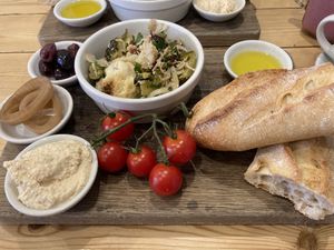 Plant based ploughman’s  at Johns of Instow in Instow