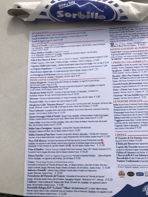 Menu  at Pizzeria Gino Sorbillo in Naples