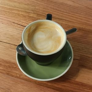 Almond cappuccino at Realfoods Organic Cafe in Melbourne