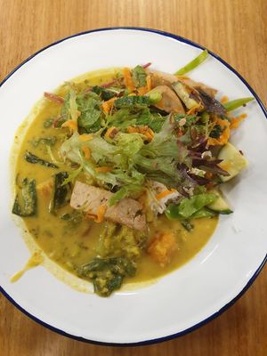 Dhal and salad $14.50 at Realfoods Organic Cafe in Melbourne
