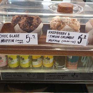 Two of three vegan muffins at Realfoods Organic Cafe in Melbourne