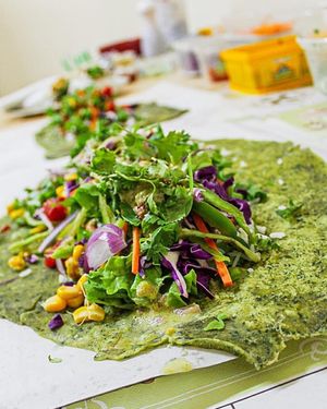 Infused burrito wraps made organic produce.. at Healthy Community Suriname in Paramaribo