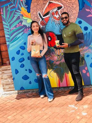 Happy customers with there smoothie bowl & smoothie  at Healthy Community Suriname in Paramaribo