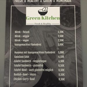 Speisekarte at Green Kitchen in Flensburg