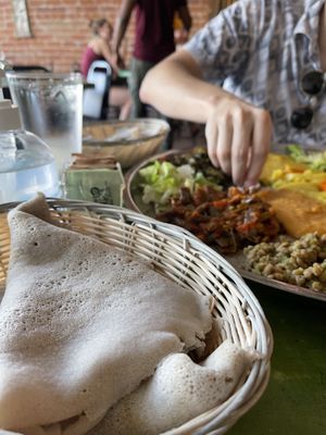 Vegan Platter *Comes with a lot of Injera* at Cafe Desta in Tucson