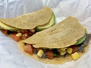 Southwest crepes from the new vegan menu Jan 2023 🤤  #Veganuary at Five Loaves Deli in Huntsville