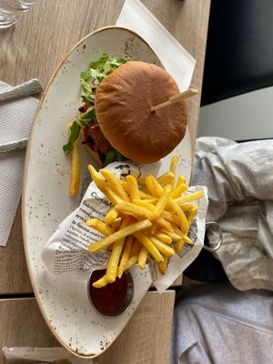 The vegan burger at Husafell Bistro in Borgarbyggdj