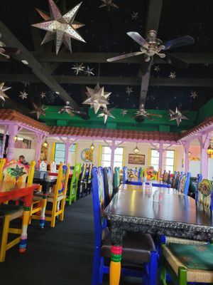 Festive decor at Guadalajara Mexican Restaurant in Redding