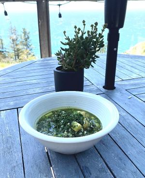 Sprouted BlackEyed Pea Miso Strew at COAST in Big Sur