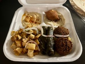 vegan platter (tabbouleh off-camera).  at Taste Of Lebanon in St Louis
