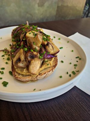 Hummus Mushroom Toast at Munich in Lagos