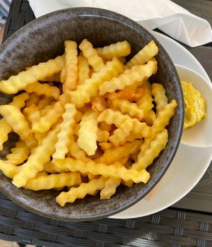 Fries with vegan mayonnaise   at Munich in Lagos