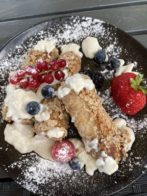 French toast rolls with homemade vanilla sauce at Munich in Lagos