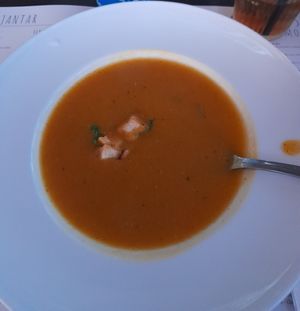 Vegetable cream soup at Munich in Lagos