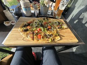 Flamkuchen & alcohol free beer   at Munich in Lagos