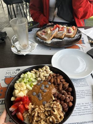 Porridge and french toast  at Munich in Lagos