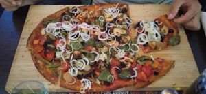 Vegan kind of pizza 🍕 at Munich in Lagos