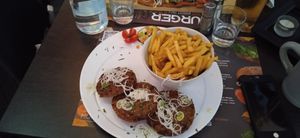 Lentils balls (they looked like burgers) at Munich in Lagos