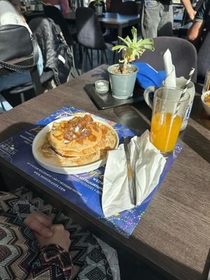 Apple pancakes with vanilla sauce.  at Munich in Lagos