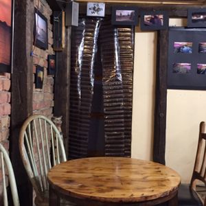 Curtain made of old photo negative at Macska in Budapest