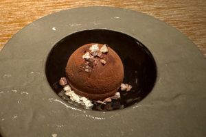 Vegan chocolate trufflee #Veganuary at Root Down - 33rd Ave in Denver