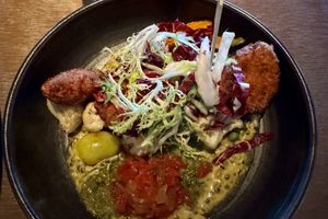 Khadi pakora (ordered vegan)  at Root Down - 33rd Ave in Denver