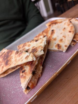 Meatball naan bread at Out-there Artisan in Jedburgh