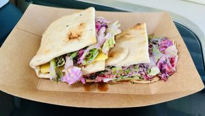 Ploughman’s flatbread   at Out-there Artisan in Jedburgh