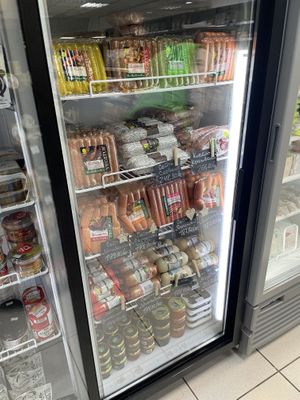 Huge selection of vegan meats at Vegetus - Bessarabska Sq in Kyiv