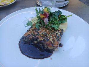 Tempeh steak at Kartausenkeller in Gaming