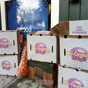 Organic produce being delivered! at Boo Koo in Mill Valley