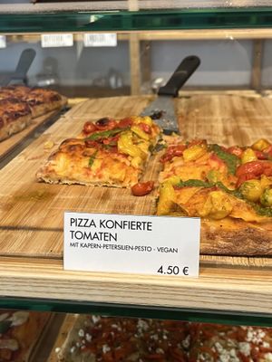 Pizza we didn’t try, but it looked good. They also had vegan focaccia.   at Gorilla in Berlin
