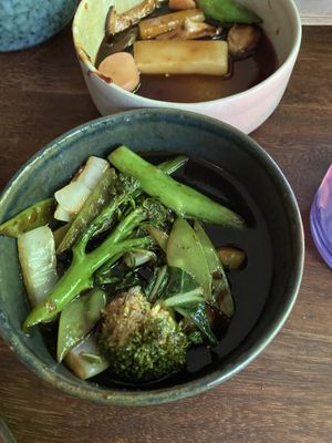 Stir-fries (very good) at Veganees in Amsterdam