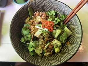 Shanghai fry noodles  at Veganees in Amsterdam