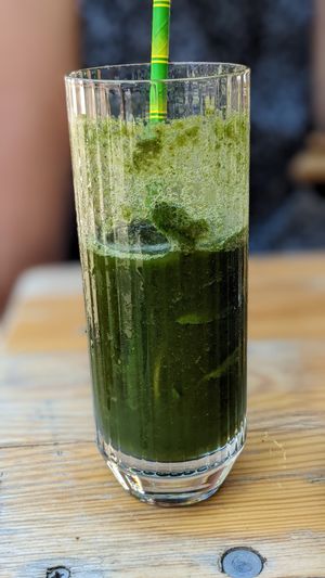 Green juice at Veganees in Amsterdam