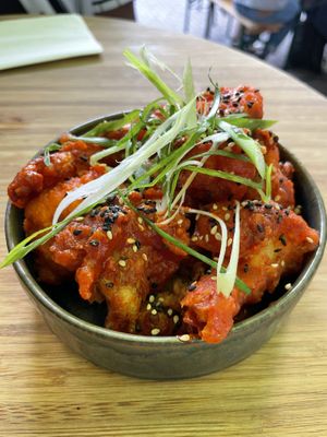 Korean fried cauliflower  at Veganees in Amsterdam