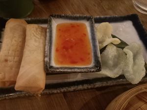Spring rolls at Veganees in Amsterdam
