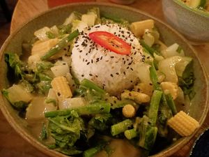 Thai Green curry at Veganees in Amsterdam