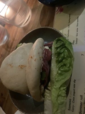 Bao bun 2, 5 spices mushroom  at Veganees in Amsterdam