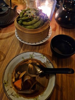 Pho with edamame at Veganees in Amsterdam