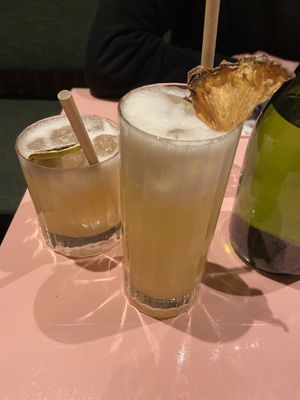 Sake sour (fruity and sour) and Pineapple party (fruity and sweet)  at Veganees in Amsterdam